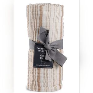 New Better Homes & Gardens Copper Striped 100% Cotton Gauze Throw. 50 X 72 Inche